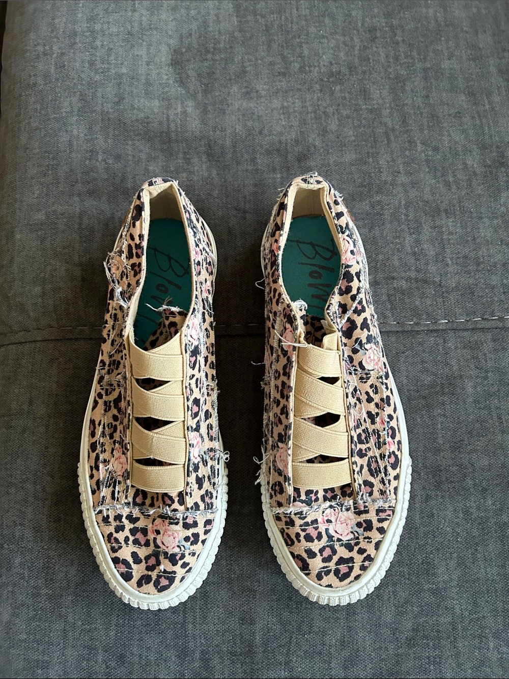 Blowfish Malibu Leopard-Print Slip-On Sneakers in Pink/Beige